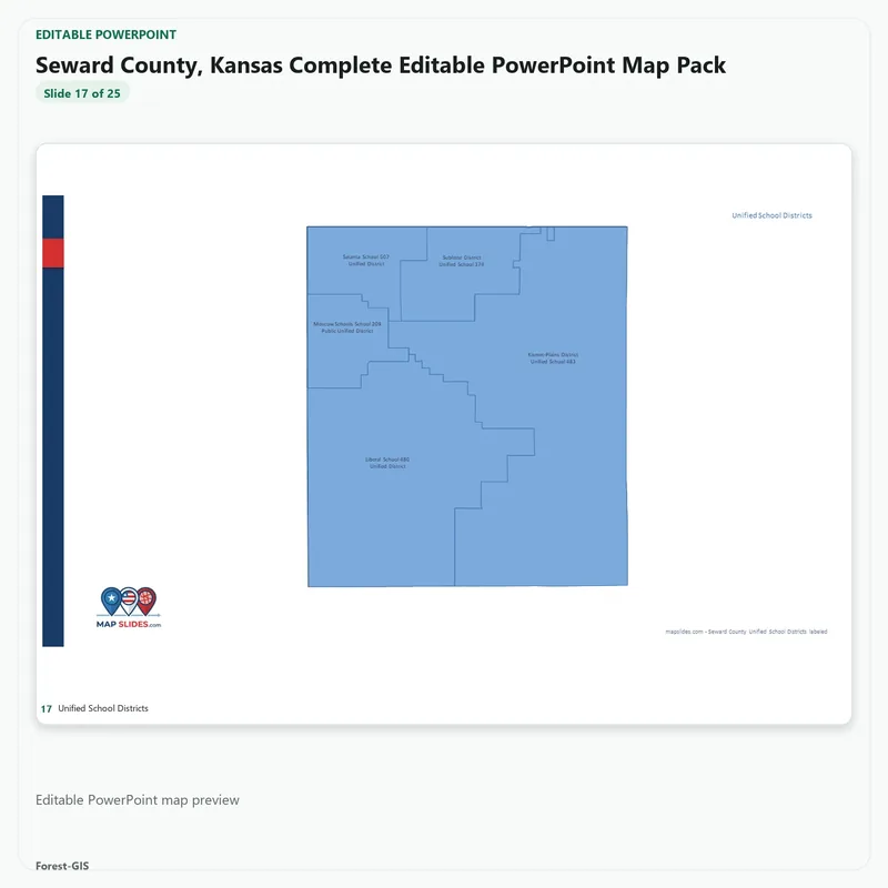 Seward County, Kansas Editable Map Pack - Image 5