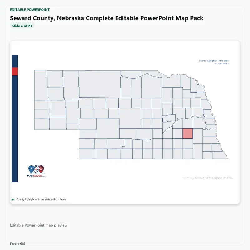 Seward County, Nebraska Editable Map Pack - Image 4