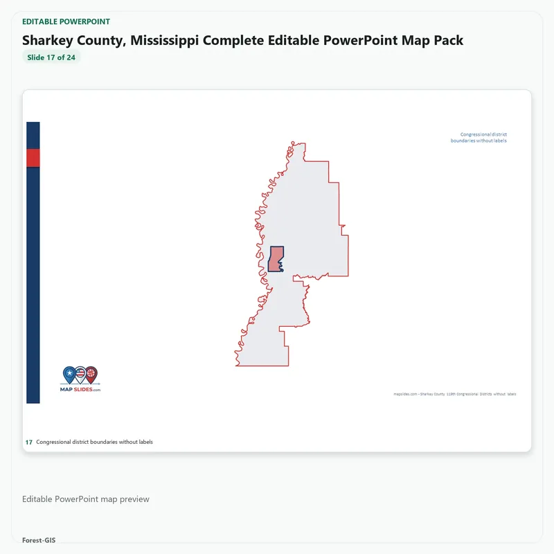 Sharkey County, Mississippi Editable Map Pack - Image 5