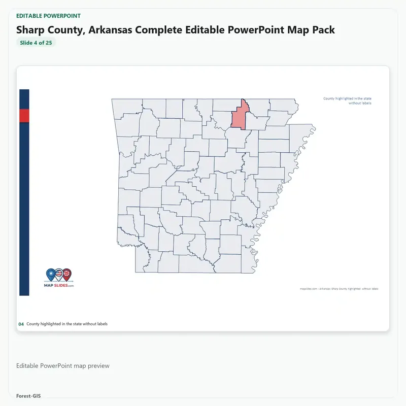Sharp County, Arkansas Editable Map Pack - Image 4