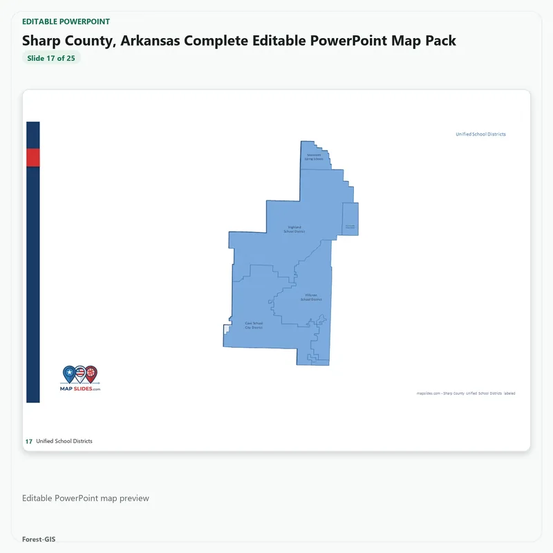 Sharp County, Arkansas Editable Map Pack - Image 5