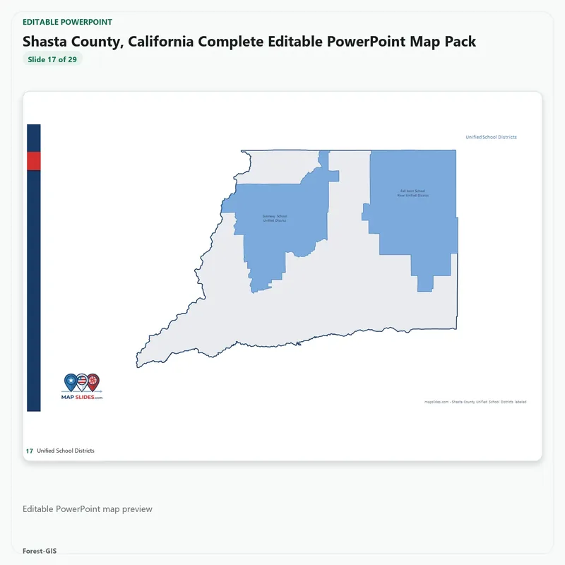 Shasta County, California Editable Map Pack - Image 5