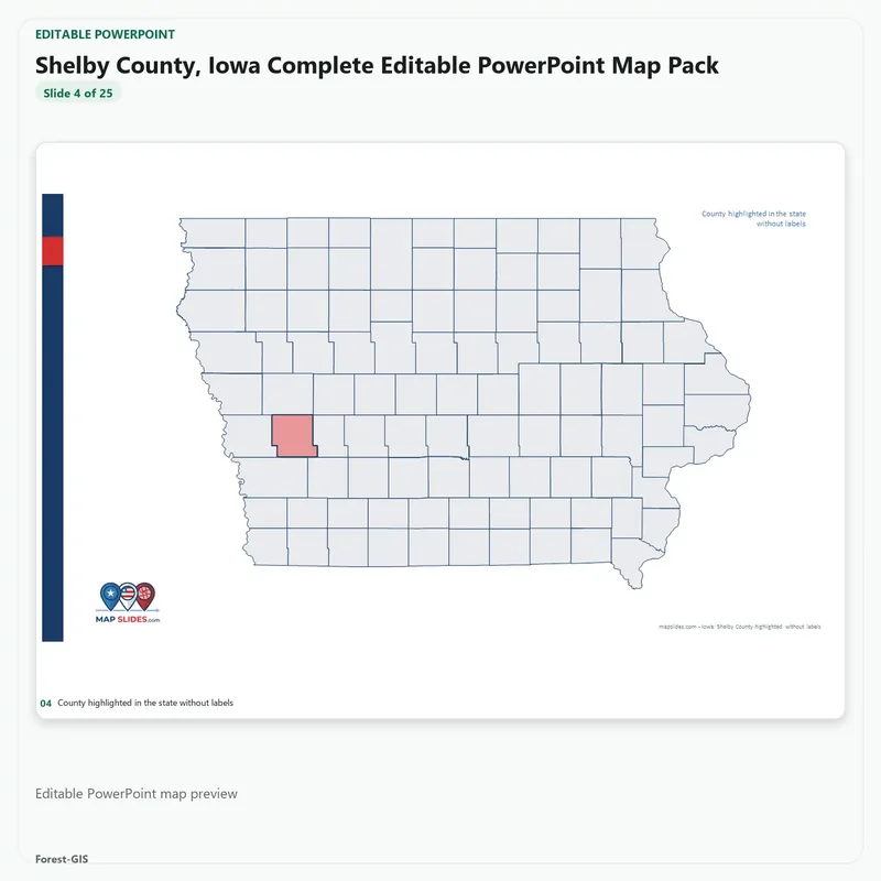 Shelby County, Iowa Editable Map Pack - Image 4