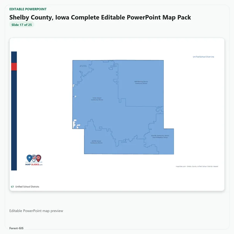 Shelby County, Iowa Editable Map Pack - Image 5