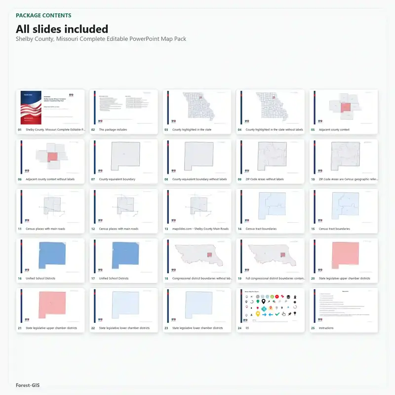 Shelby County, Missouri Editable Map Pack - Image 2