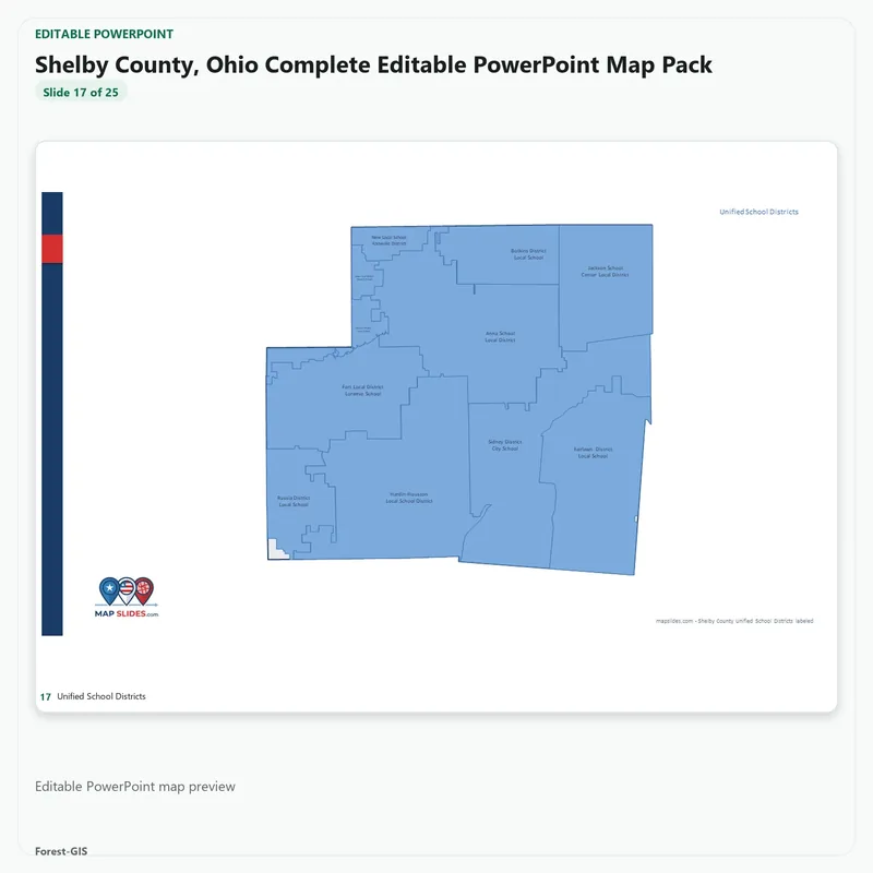 Shelby County, Ohio Editable Map Pack - Image 5