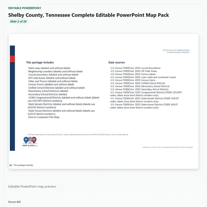 Shelby County, Tennessee Editable Map Pack - Image 3
