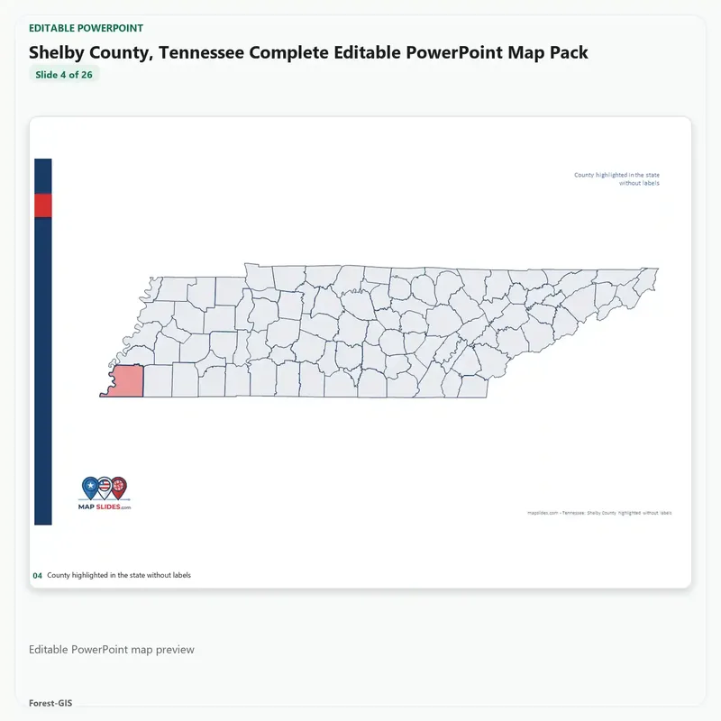 Shelby County, Tennessee Editable Map Pack - Image 4