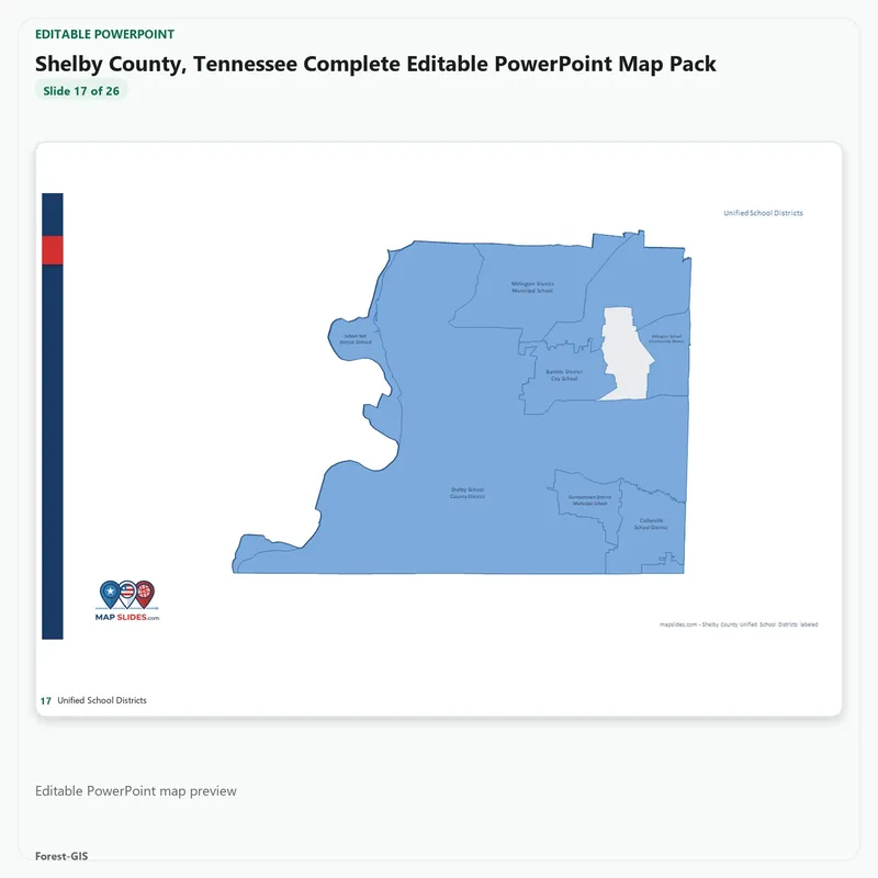 Shelby County, Tennessee Editable Map Pack - Image 5