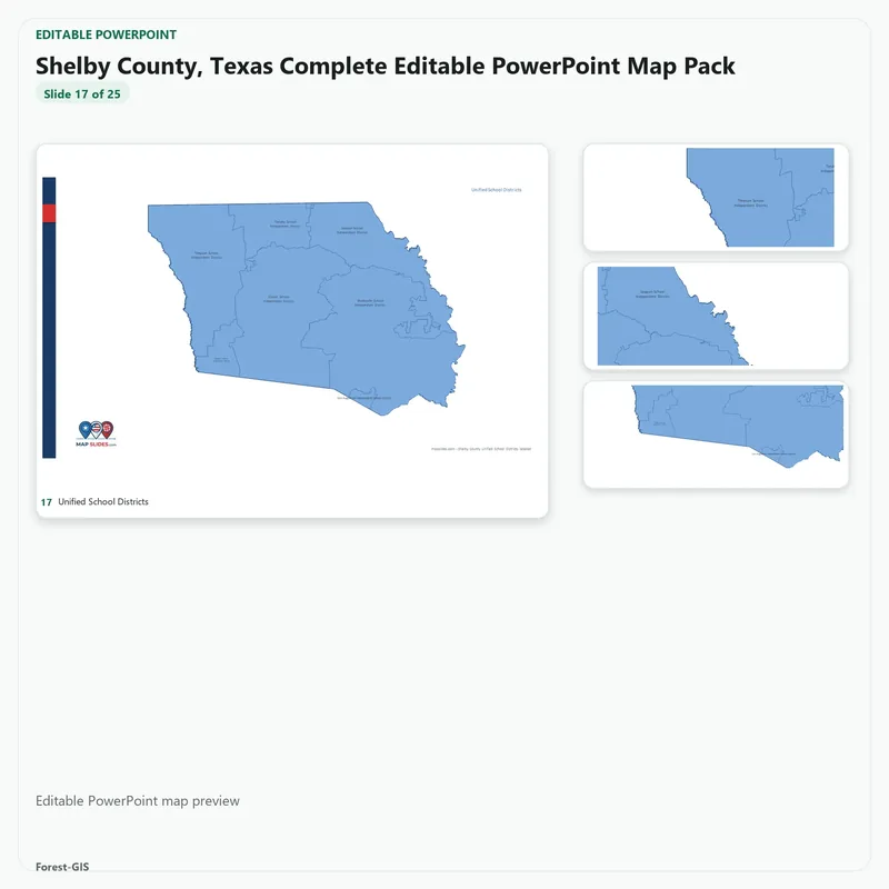 Shelby County, Texas Editable Map Pack - Image 5