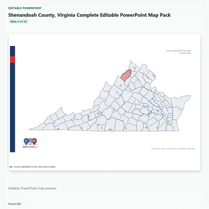 Shenandoah County, Virginia Editable Map Pack - Image 4