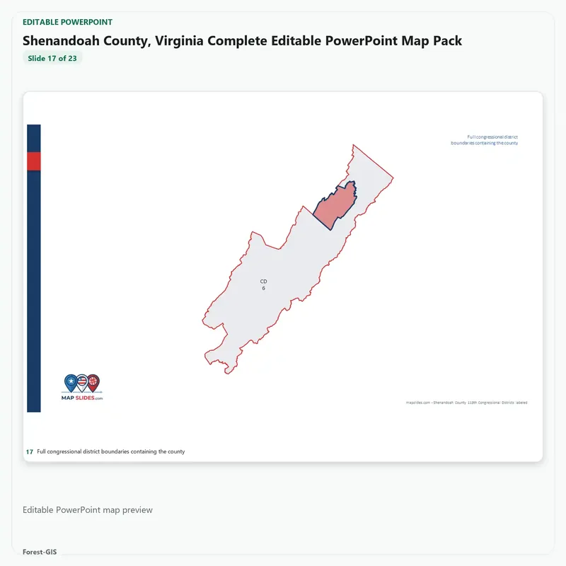 Shenandoah County, Virginia Editable Map Pack - Image 5