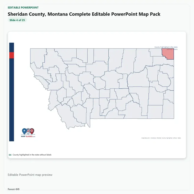 Sheridan County, Montana Editable Map Pack - Image 4