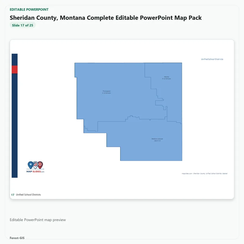Sheridan County, Montana Editable Map Pack - Image 5
