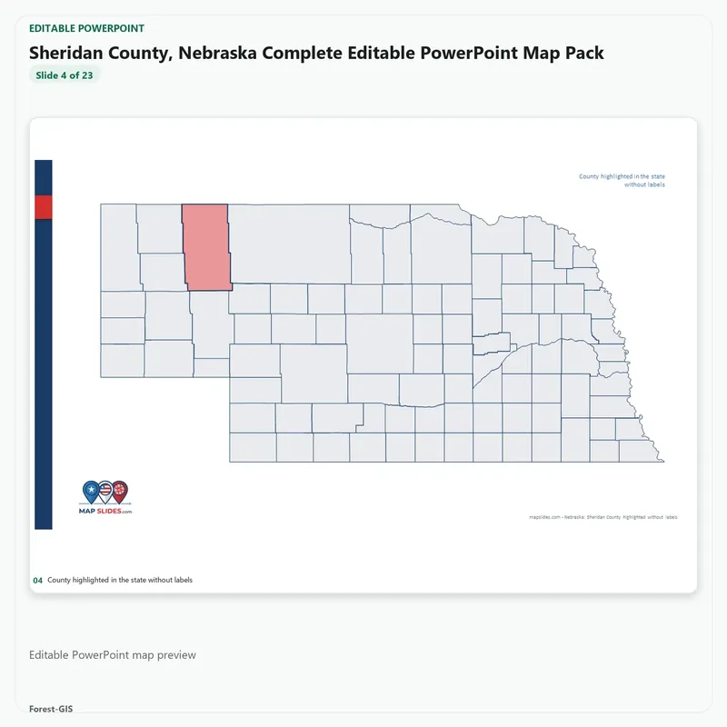 Sheridan County, Nebraska Editable Map Pack - Image 4