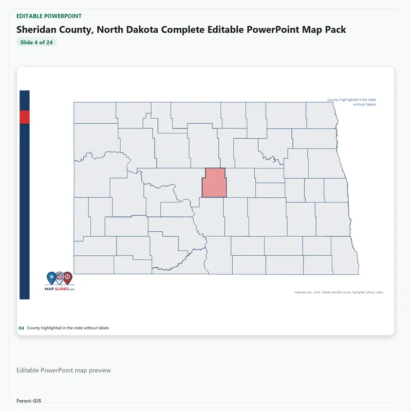 Sheridan County, North Dakota Editable Map Pack - Image 4