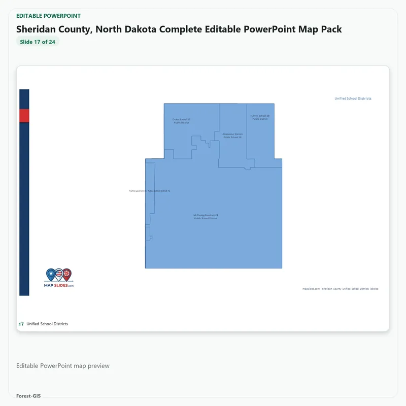 Sheridan County, North Dakota Editable Map Pack - Image 5