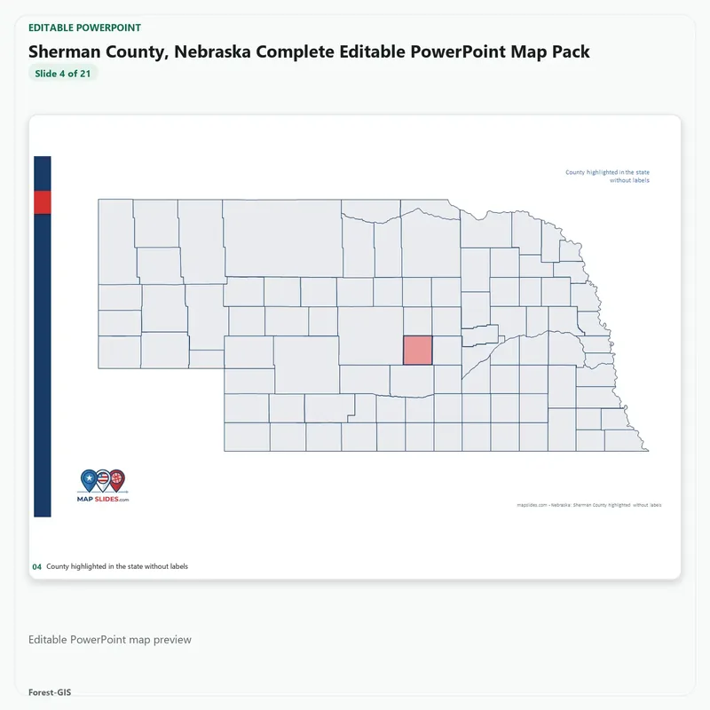 Sherman County, Nebraska Editable Map Pack - Image 4
