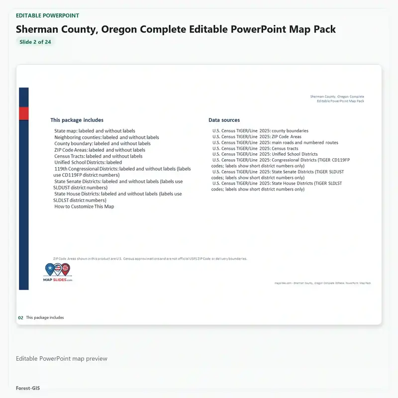 Sherman County, Oregon Editable Map Pack - Image 3