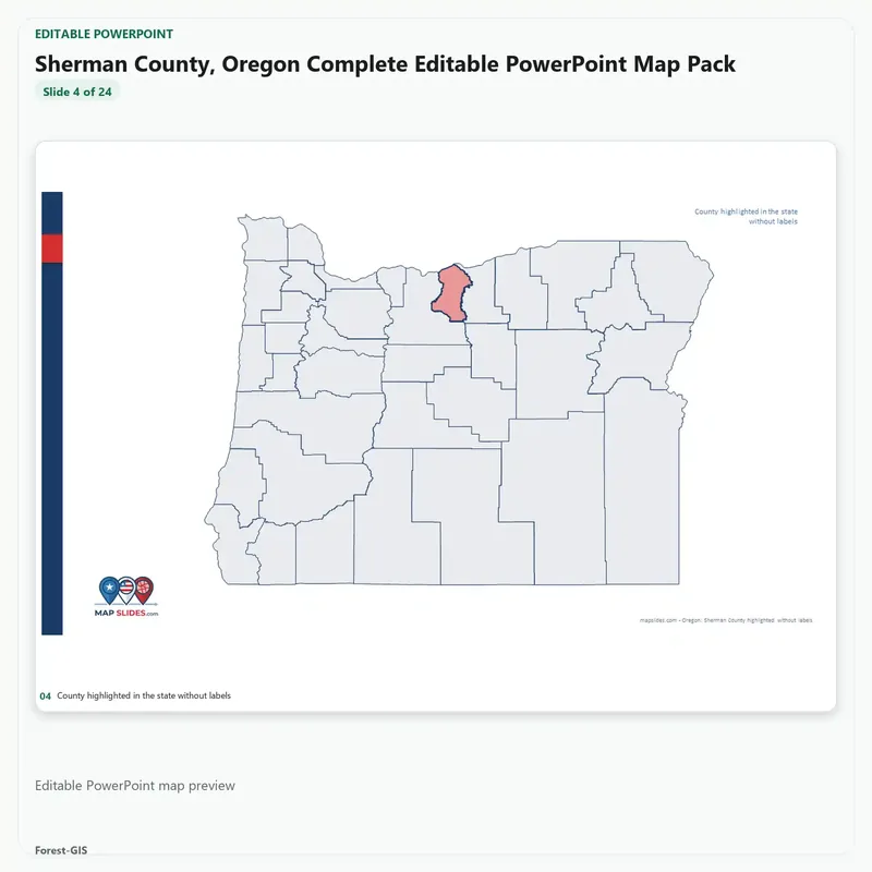 Sherman County, Oregon Editable Map Pack - Image 4