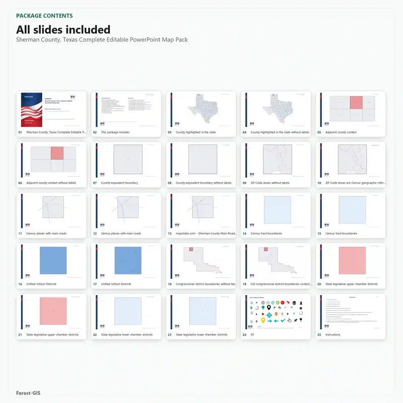 Sherman County, Texas Editable Map Pack - Image 2