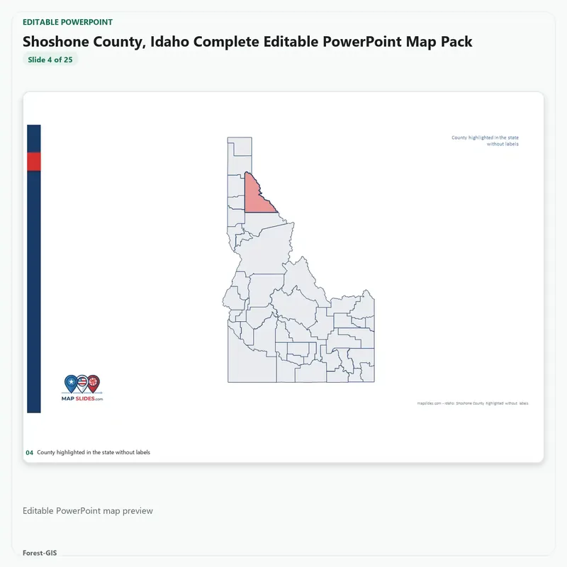 Shoshone County, Idaho Editable Map Pack - Image 4
