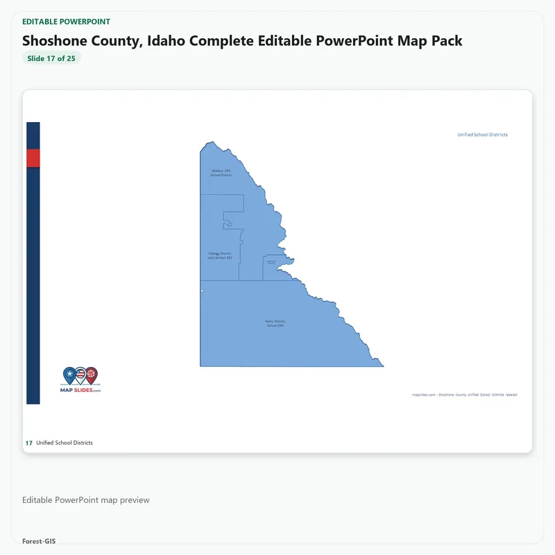 Shoshone County, Idaho Editable Map Pack - Image 5