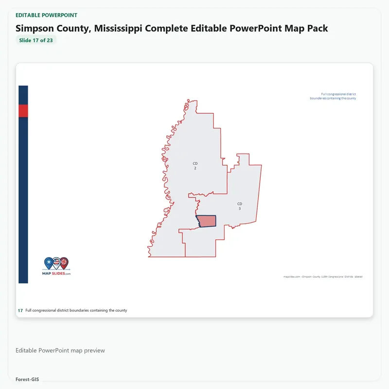 Simpson County, Mississippi Editable Map Pack - Image 5