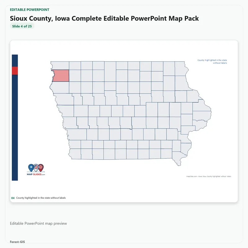 Sioux County, Iowa Editable Map Pack - Image 4