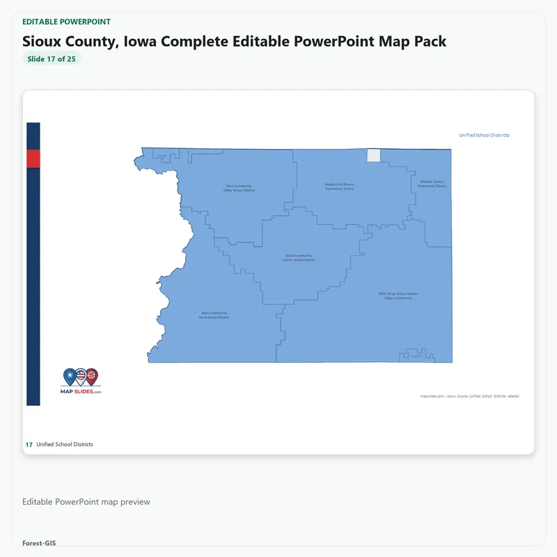 Sioux County, Iowa Editable Map Pack - Image 5