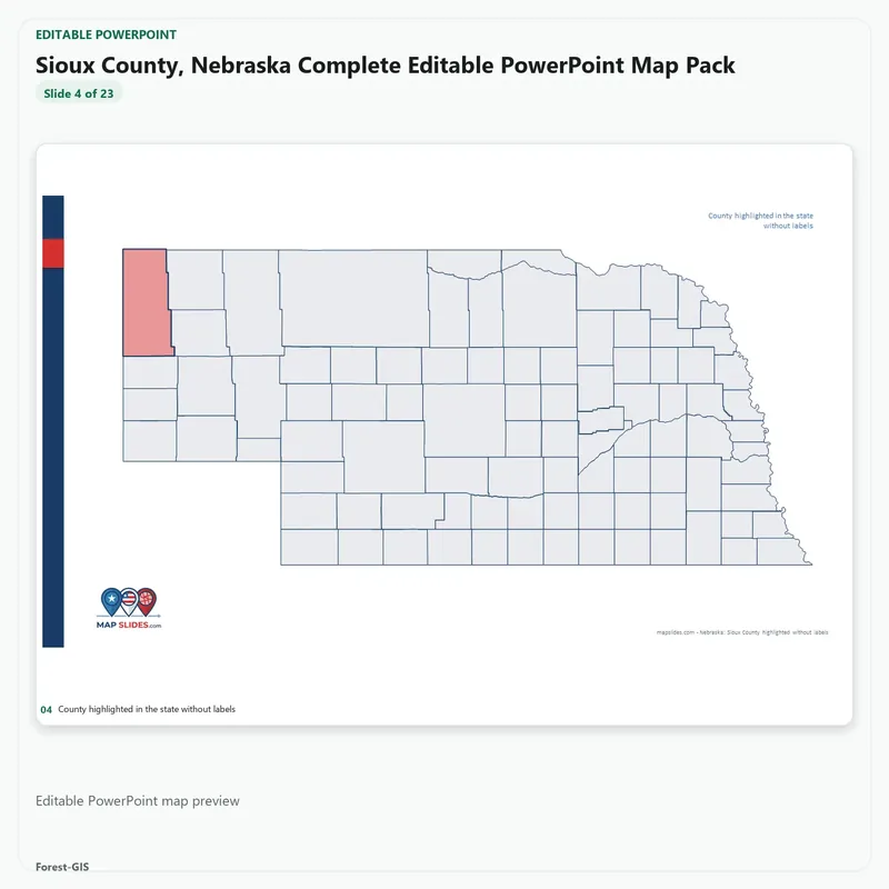 Sioux County, Nebraska Editable Map Pack - Image 4