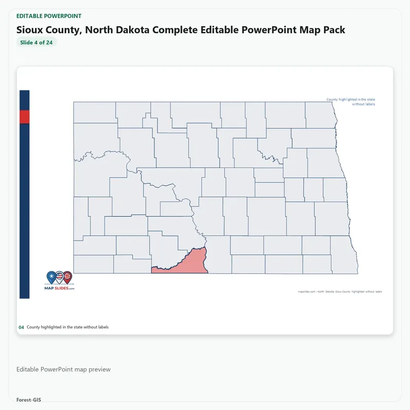 Sioux County, North Dakota Editable Map Pack - Image 4