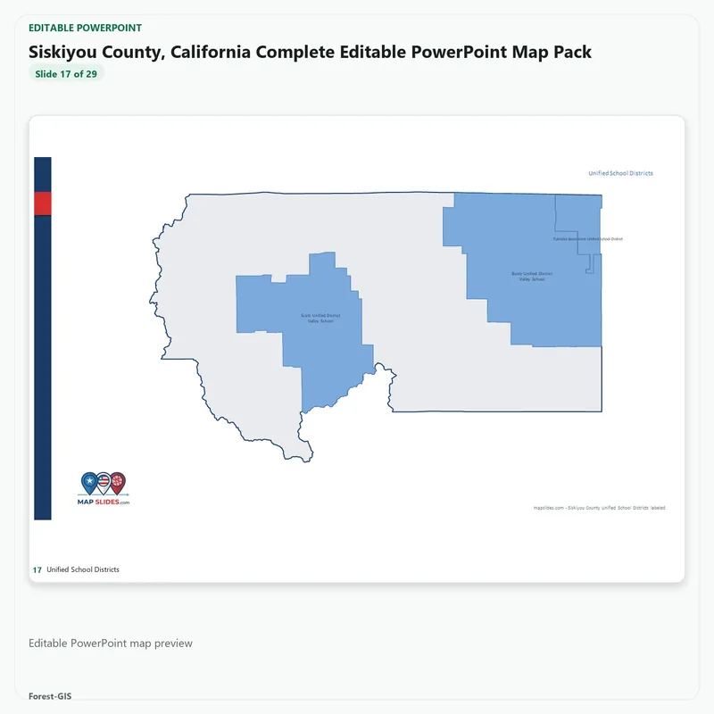 Siskiyou County, California Editable Map Pack - Image 5