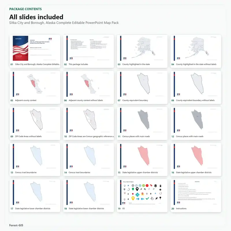 Sitka City and Borough, Alaska Editable Map Pack - Image 2