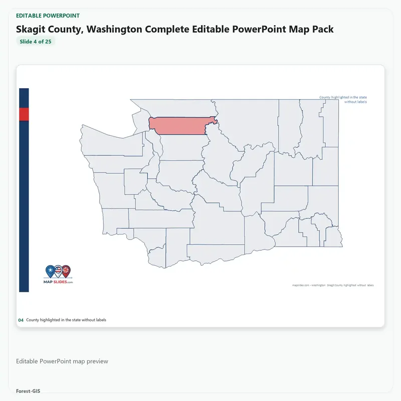 Skagit County, Washington Editable Map Pack - Image 4