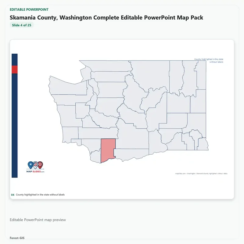 Skamania County, Washington Editable Map Pack - Image 4