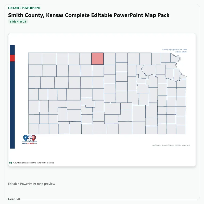 Smith County, Kansas Editable Map Pack - Image 4