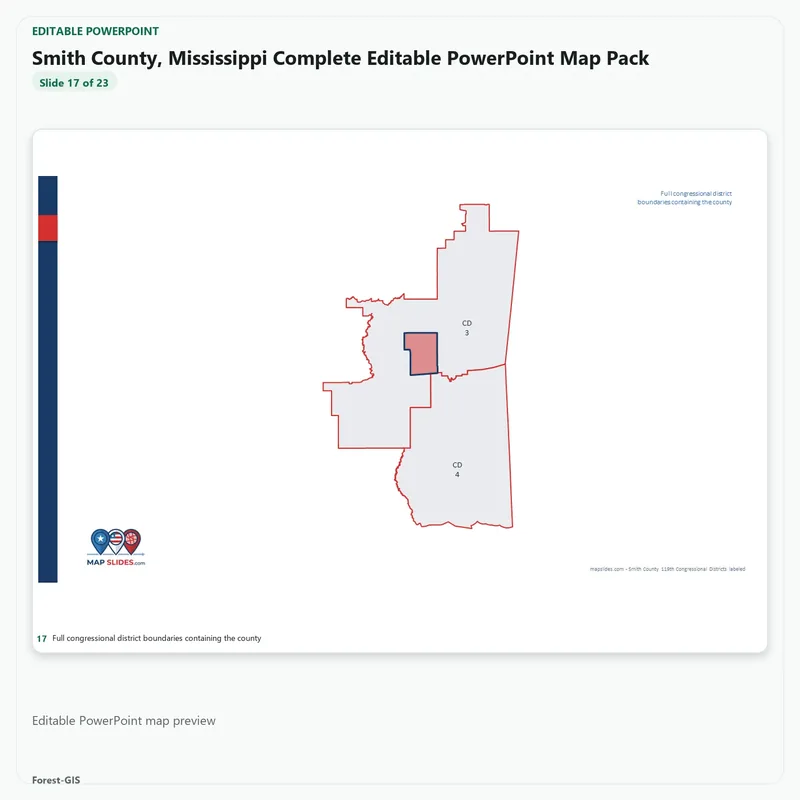 Smith County, Mississippi Editable Map Pack - Image 5