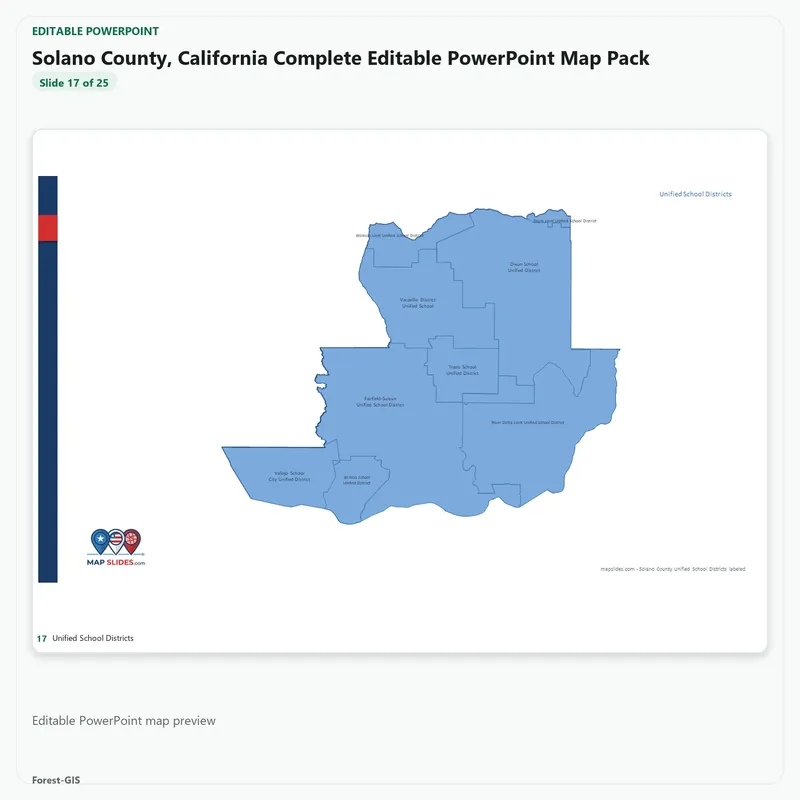 Solano County, California Editable Map Pack - Image 5