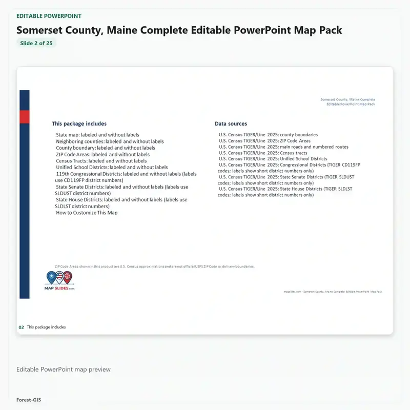 Somerset County, Maine Editable Map Pack - Image 3