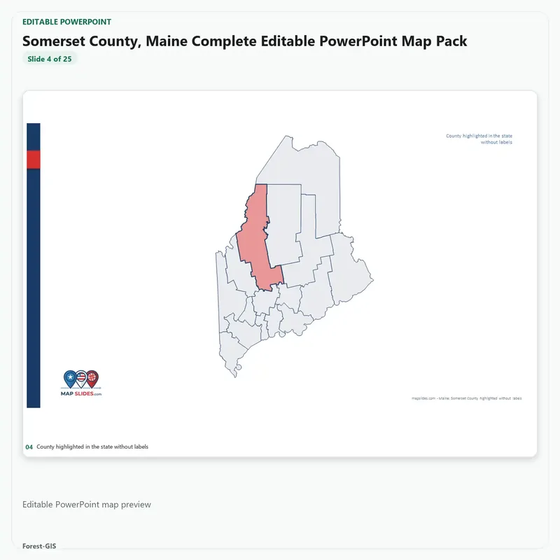 Somerset County, Maine Editable Map Pack - Image 4