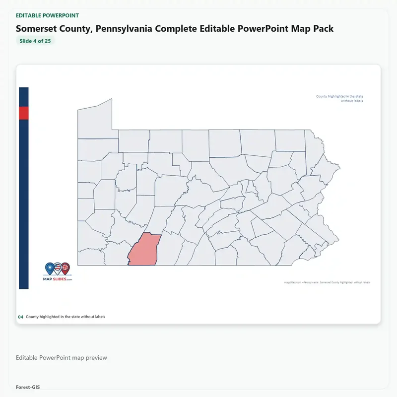 Somerset County, Pennsylvania Editable Map Pack - Image 4