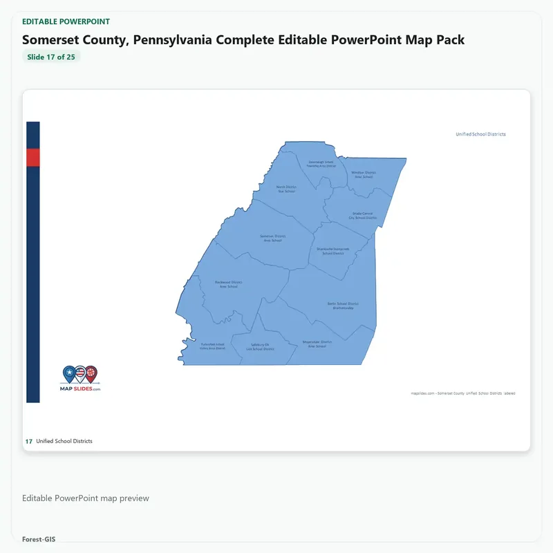 Somerset County, Pennsylvania Editable Map Pack - Image 5