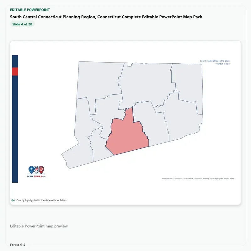 South Central Connecticut Planning Region, Connecticut Editable Map Pack - Image 4
