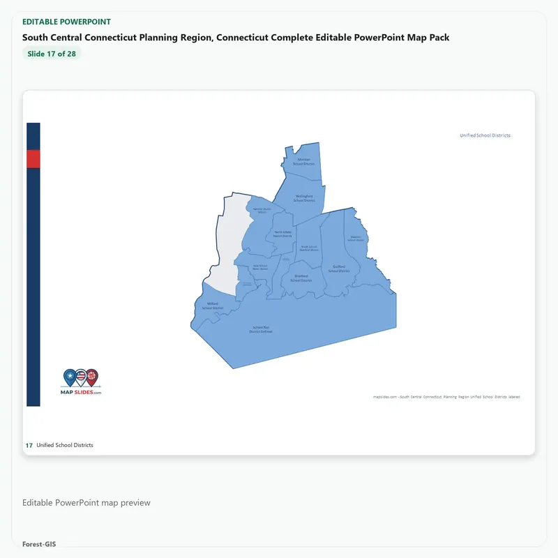 South Central Connecticut Planning Region, Connecticut Editable Map Pack - Image 5
