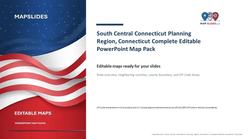 South Central Connecticut Planning Region, Connecticut Editable Map Pack