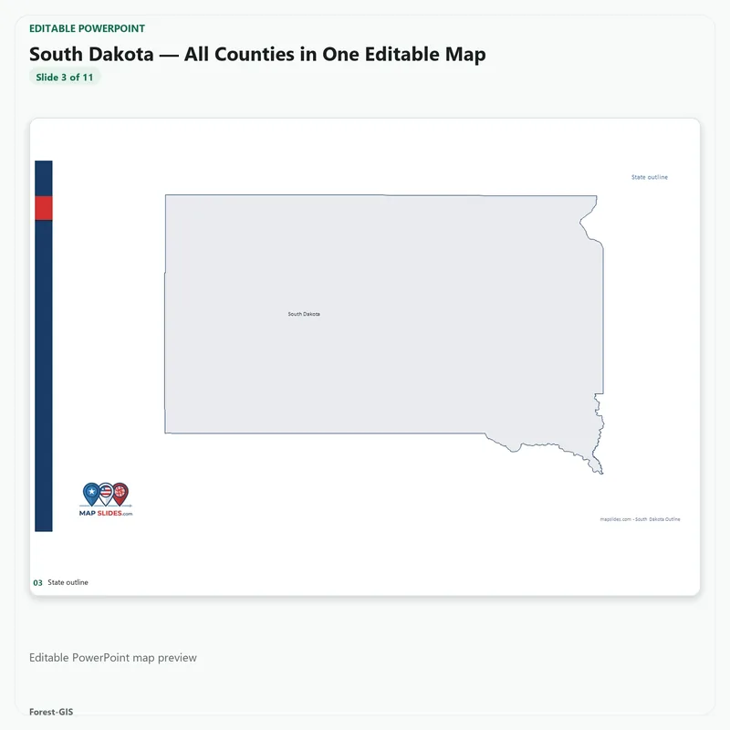 South Dakota — All Counties in One Editable Map - Image 2