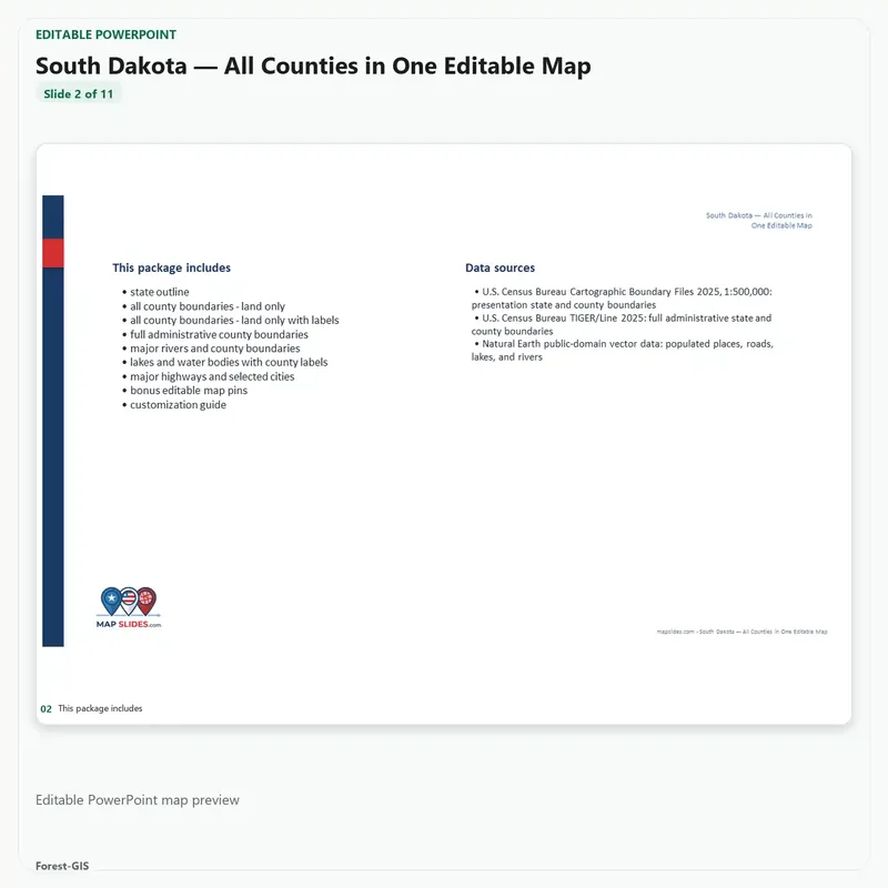 South Dakota — All Counties in One Editable Map - Image 4