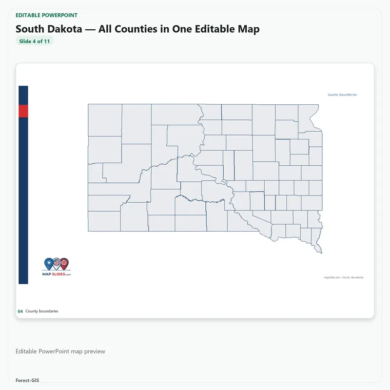 South Dakota — All Counties in One Editable Map - Image 5