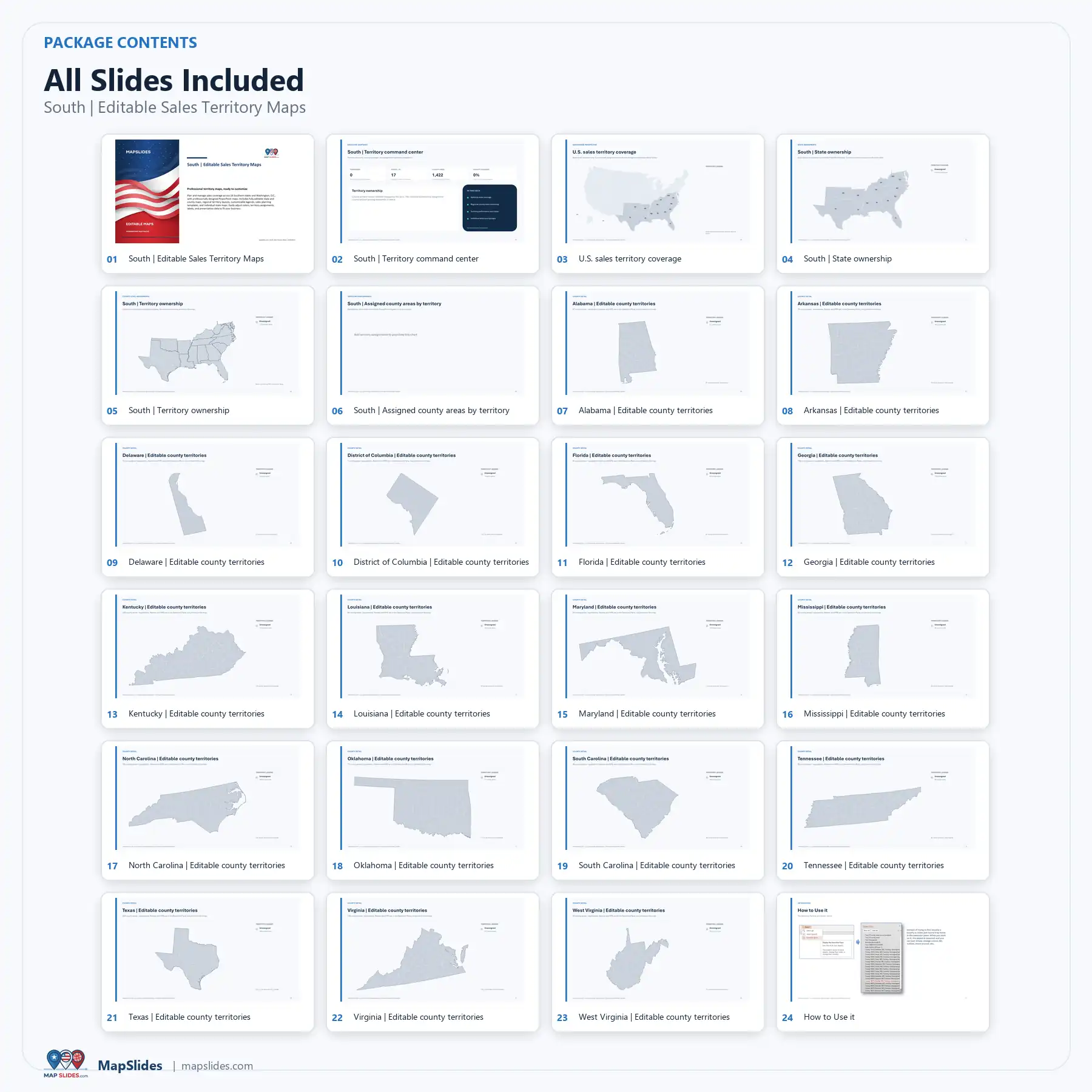 South Editable Sales Territory Maps – PowerPoint - Image 2